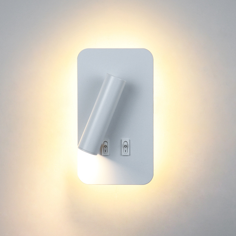 Kinkiet LED świąteczny, lampka nocna do czytania, kinkiet LED (biały prostokątny)