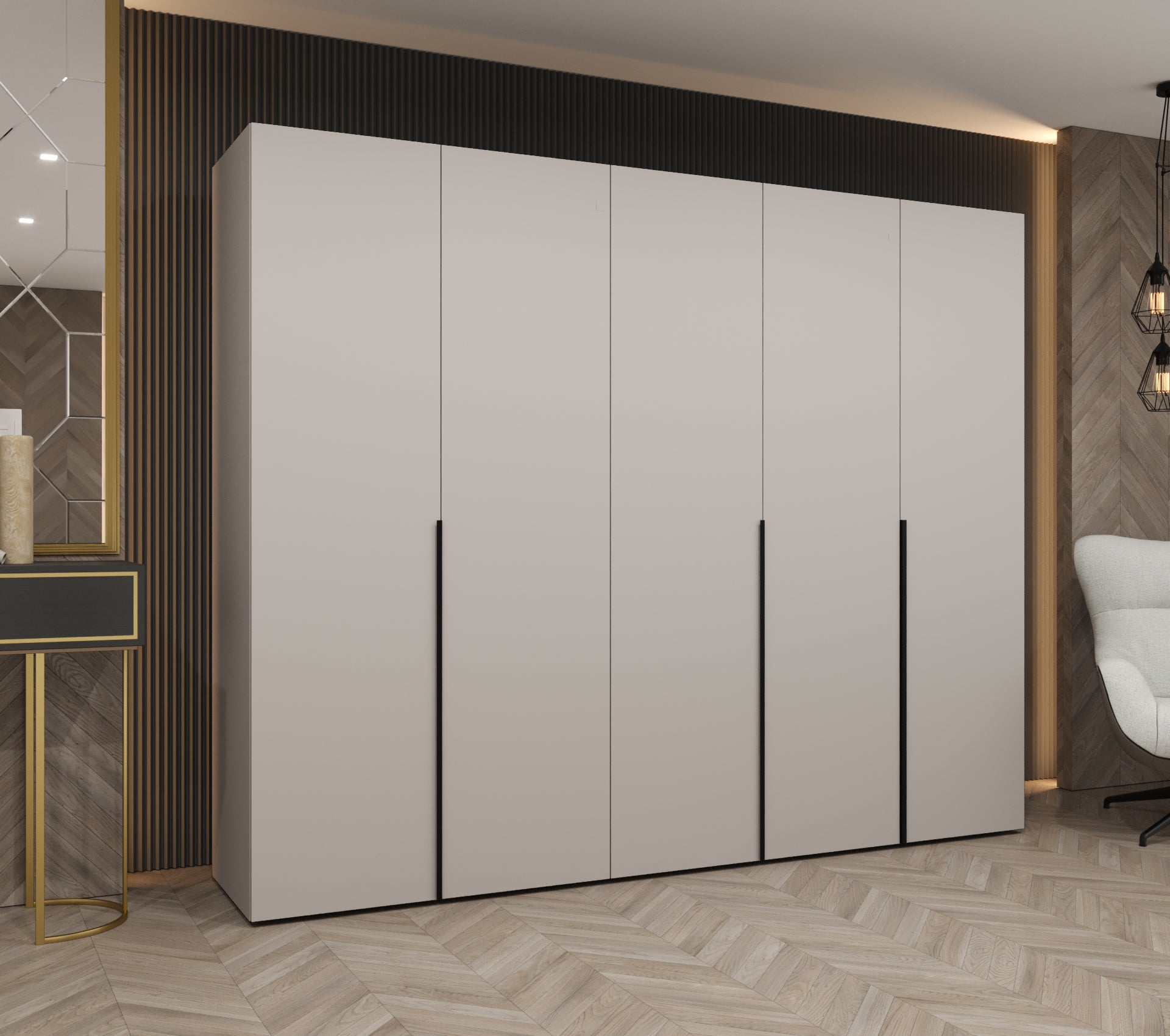 Szafa uchylna otwierana Alicante 1 250 x 52 x 202 cm kaszmir + u. czarny Abiks Meble - 2
