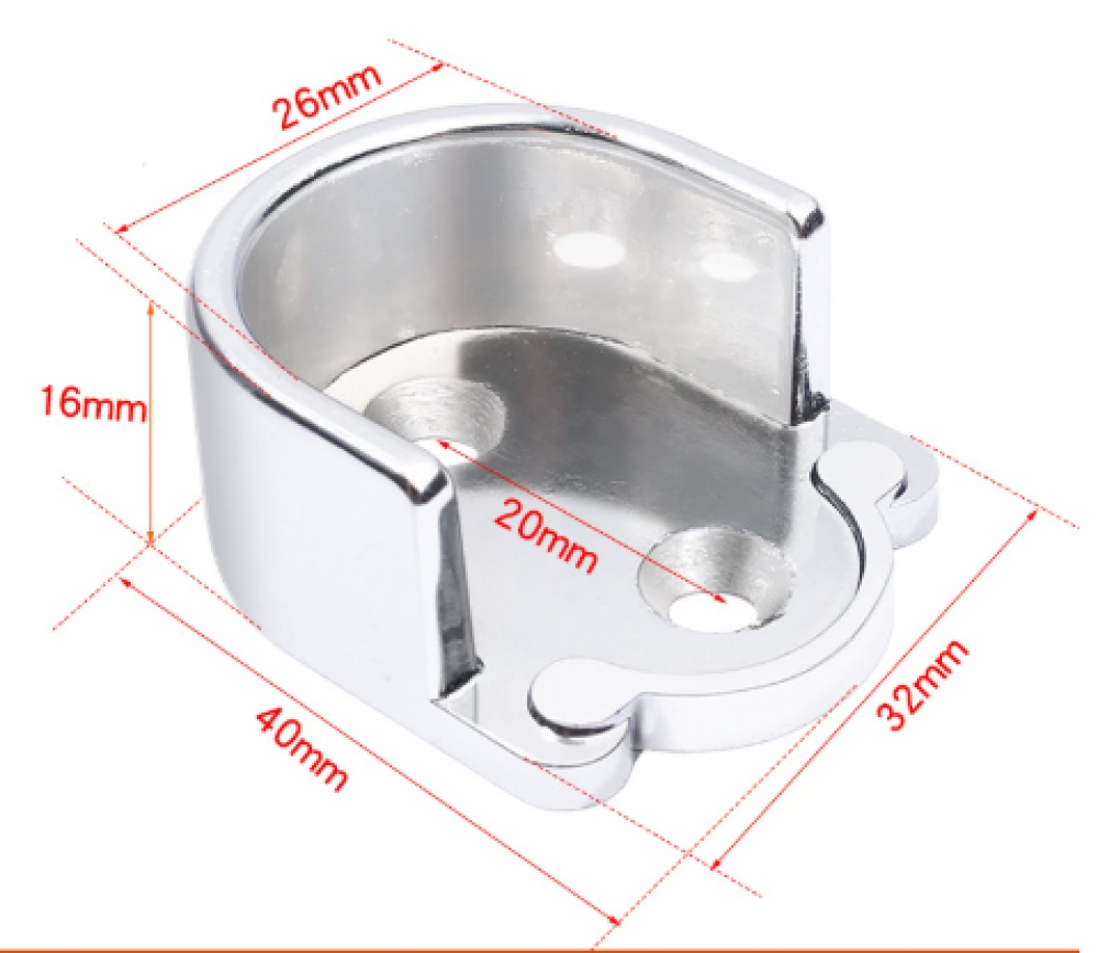 MroMax - Staffa per asta per tenda, in ferro, supporto singolo, per asta da 19,05 mm, 90 x 70 x 15 mm, colore: Argento