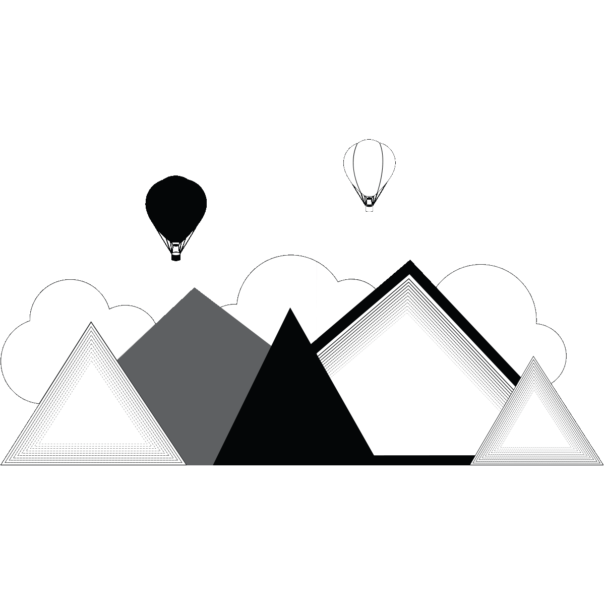 Adesivo bambino giganti montagne scandinave Nordkapp - Sticker adesivo - adesivi murali - 100x135cm - 2