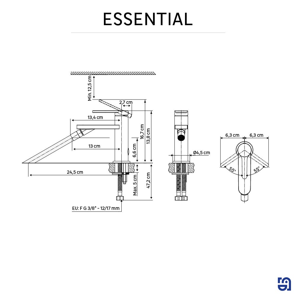 SENSEA - Robinet mitigeur de bidet en laiton - finition chromée - économie d'eau - ESSENTIAL - 5