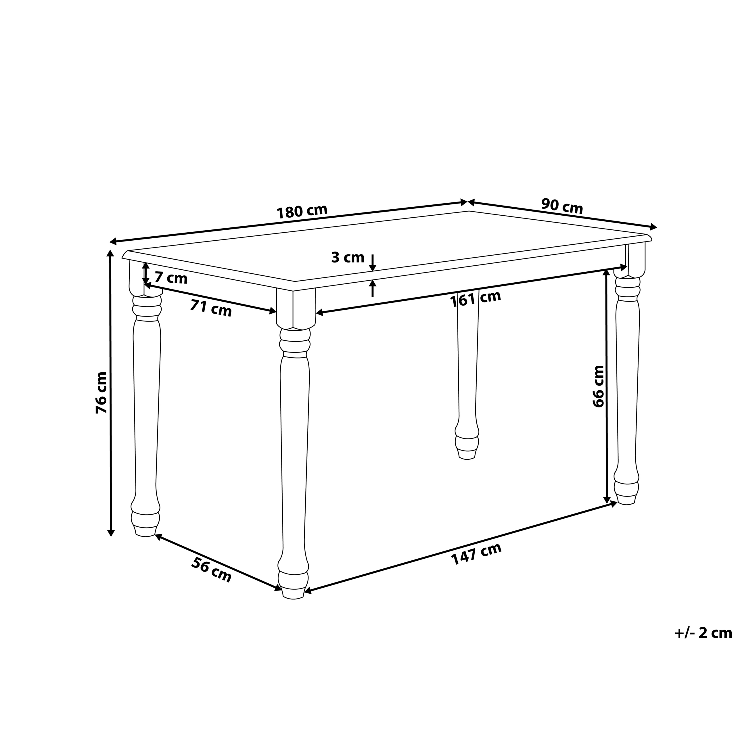 Tavolo da pranzo CARY Bianco 180 cm 90 cm - 3
