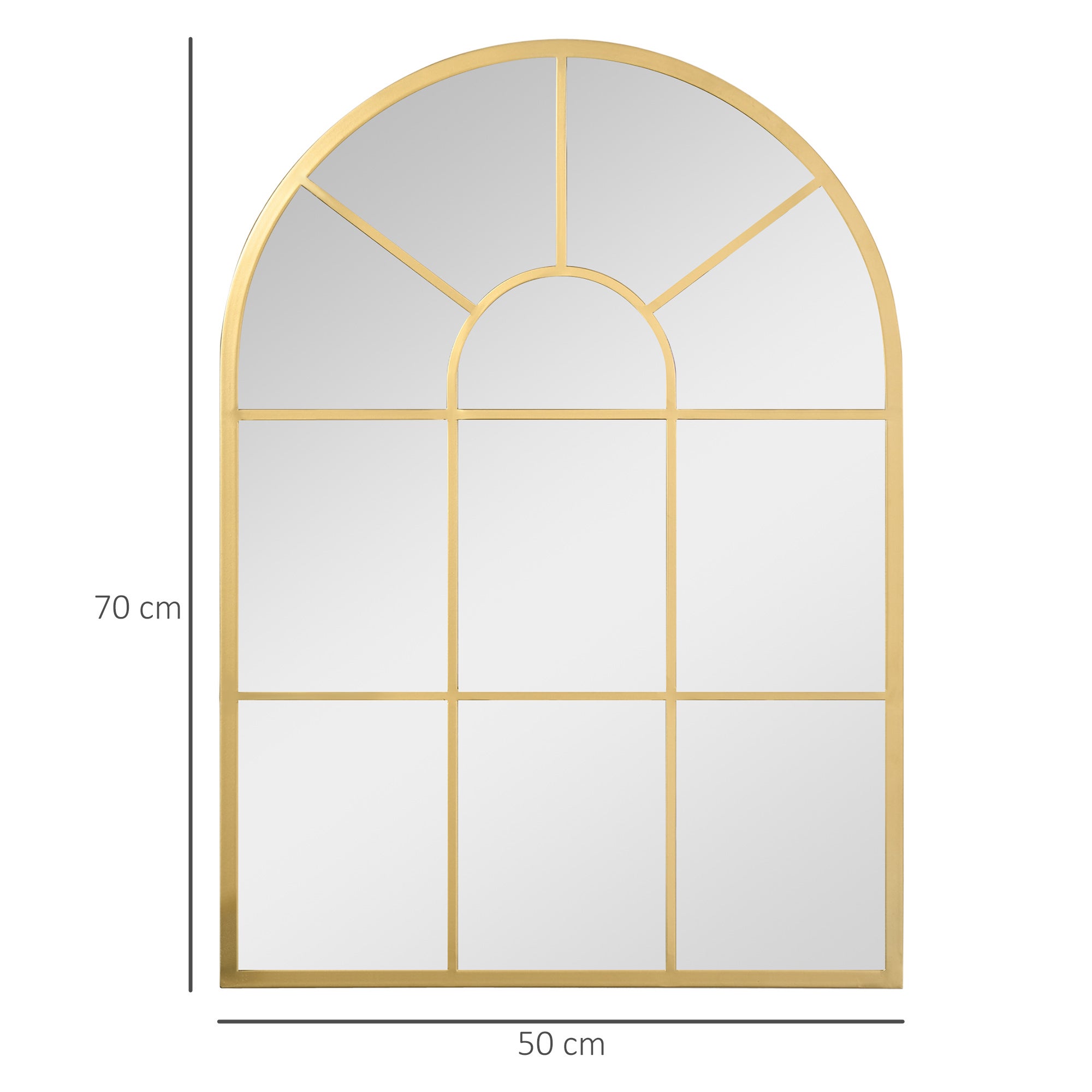 Espejo decorativo de pared espejo de ventana HOMCOM 50x2x70 cm oro - 3