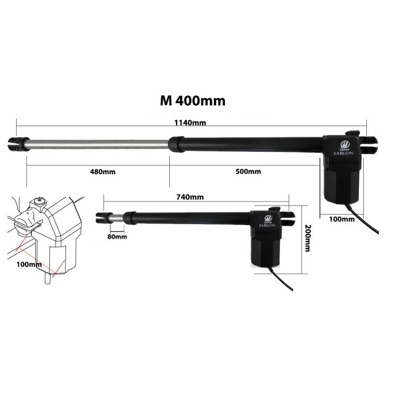 Kit Instalmatic BAT 400 conjunto motores doble puerta cancela batiente hojas hasta 3 metros - Placa de control y radio receptor, 2 mandos y fotocélula - 5