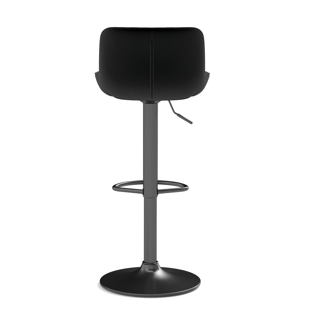 Tabourets de bar pivotants en velours noir, lot de 4 – réglables en hauteur, rotation 360°, dossier ergonomique, revêtement facile à nettoyer - 3
