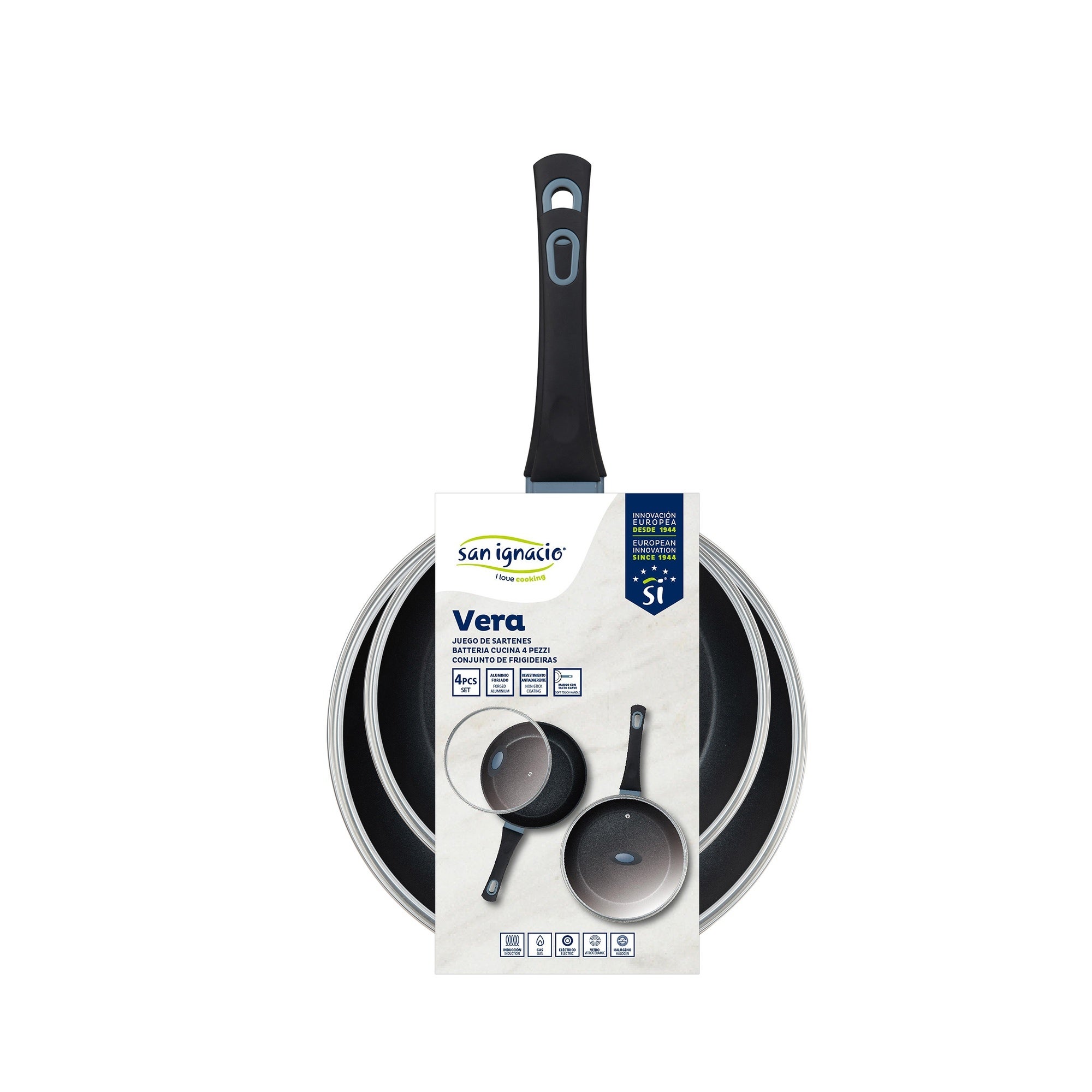 SAN IGNACIO Lot De 2 Po les En Aluminium 22 26 Cm Avec Couvercles san-ignacio-lot-de-2-po-les-en-aluminium-22-26-cm-avec-couvercles