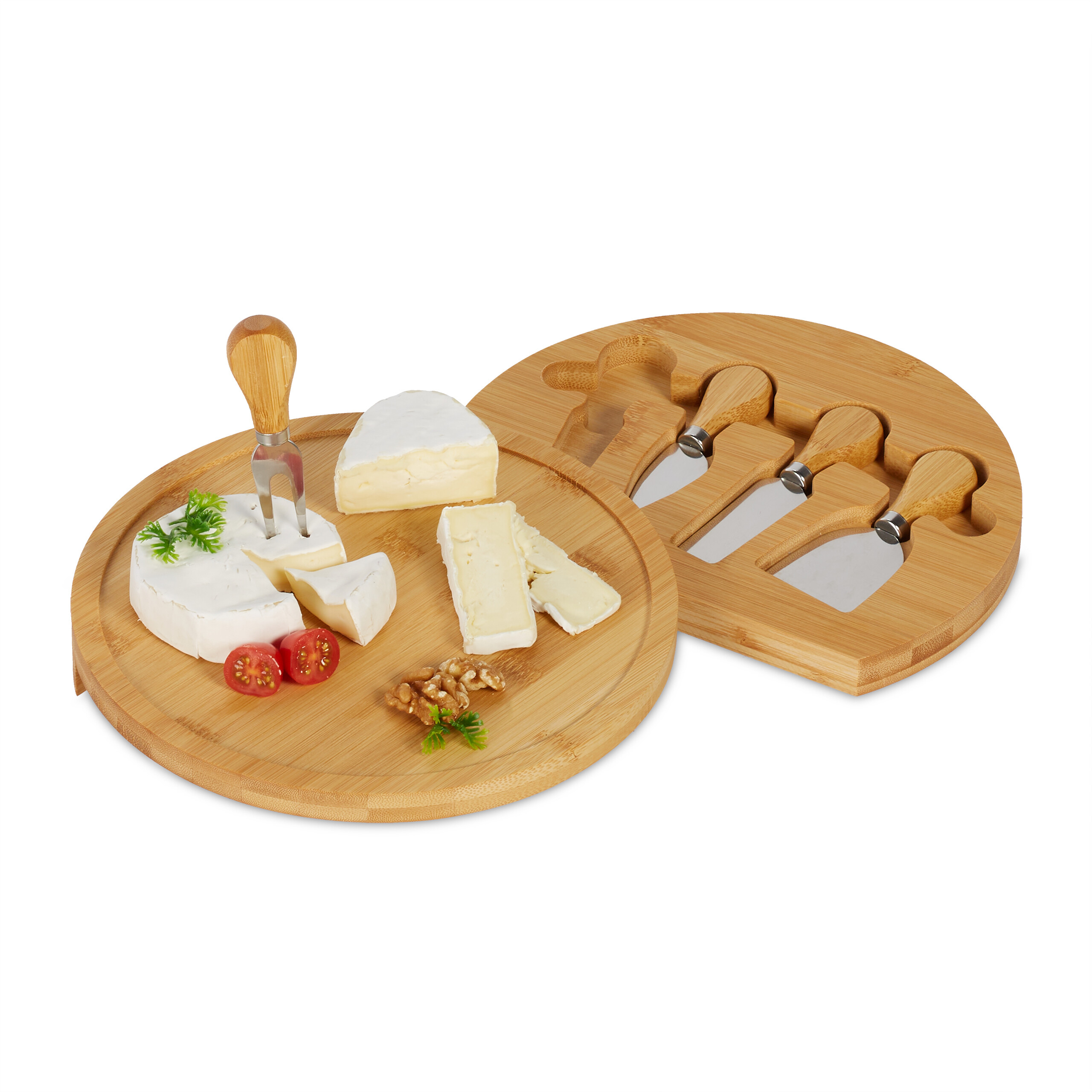 Set da 6 taglieri per pizza in bambù, 33 cm, rotondo, adatto