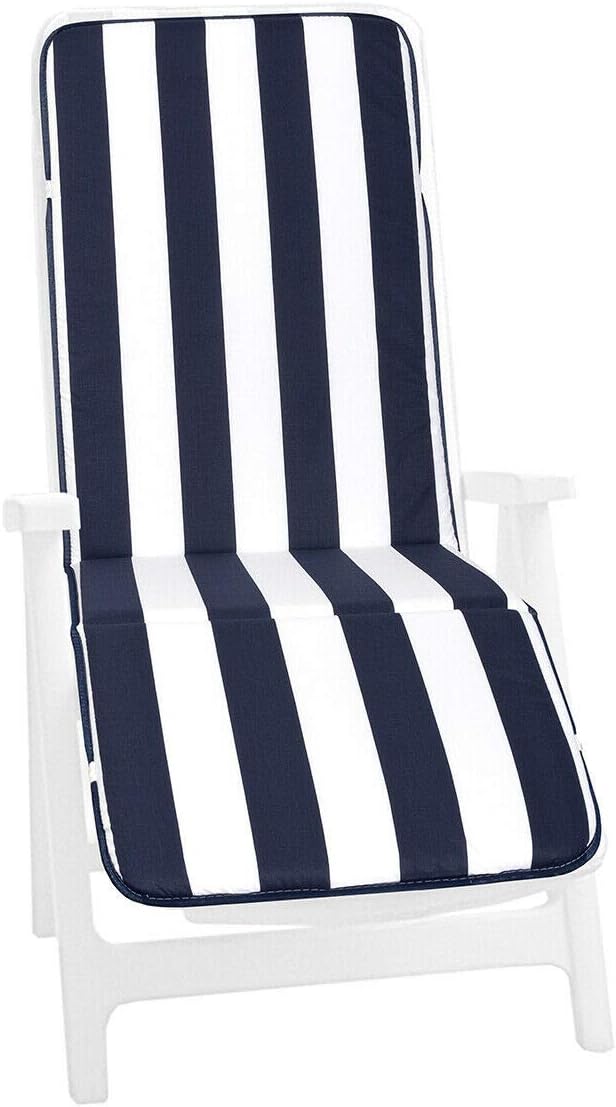 Poduszka Na leżak 100% Wyprodukowano We Włoszech Fotel Miękki Leżak Składanie Niebieski w Paski
