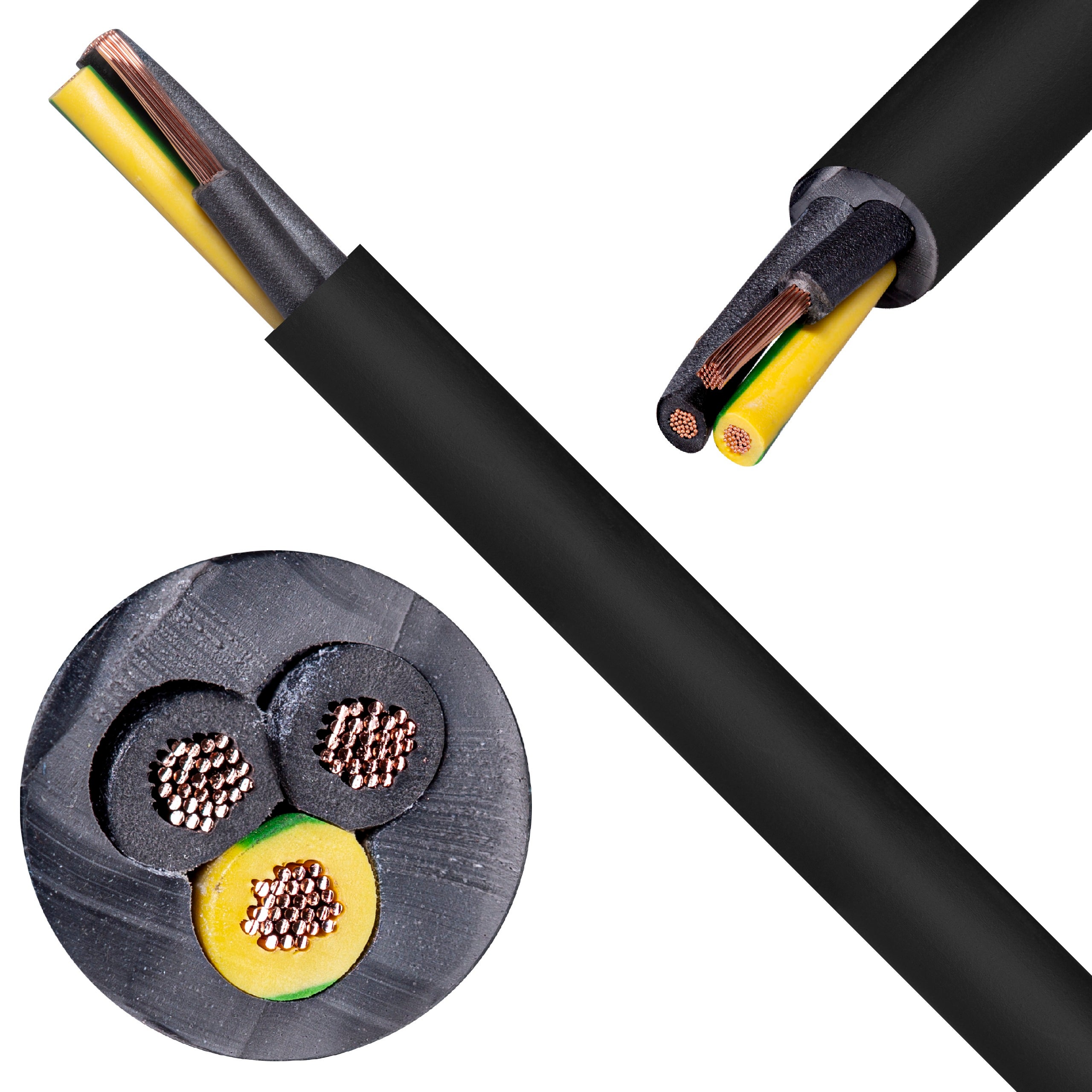 Kabel sterowniczy JZ-600 3x1,5mm2 czarny 0,6/1kV zewnętrzny numerowany olejoodporny linka Helukabel 100m