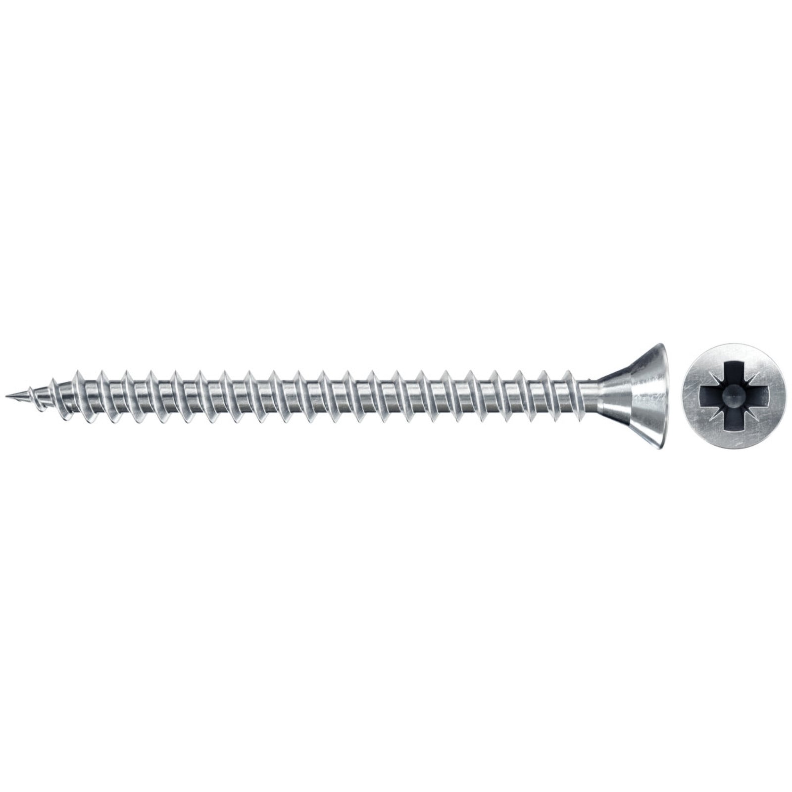 Wkręt do płyt wiórowych Fischer 1000x FSPII 3,5 x 25 mm Łeb stożkowy ocynkowany na niebiesko Gwint pełny Phillips PZ - 551079