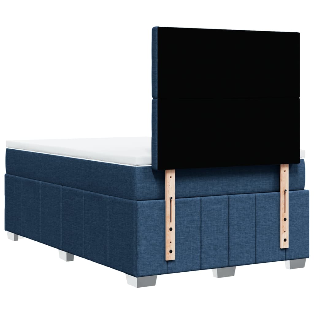 Maison Exclusive - Sommier à lattes de lit avec matelas Bleu 120x200 cm Tissu - 8