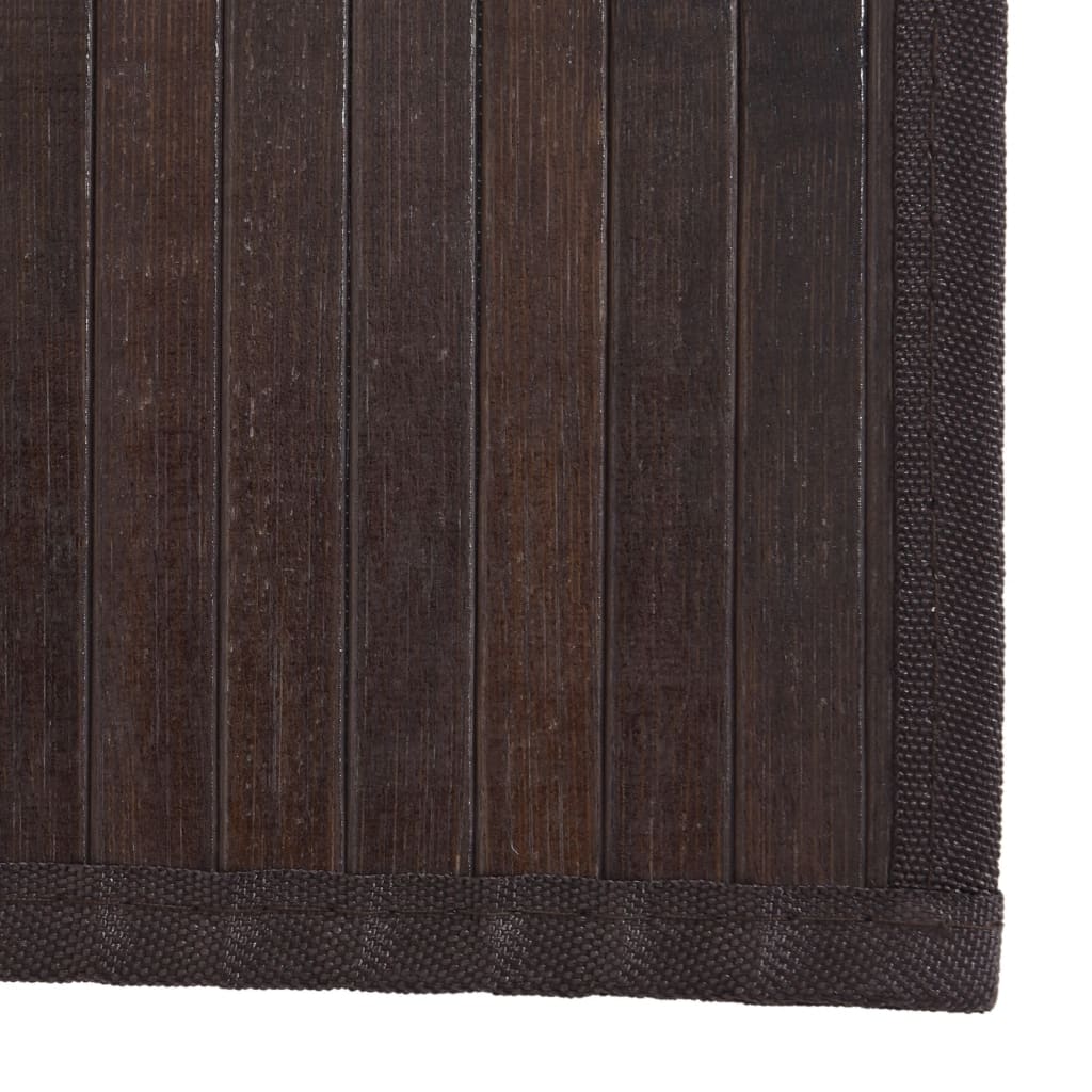 Tapis rectangulaire marron foncé 80x500 bambou - 6