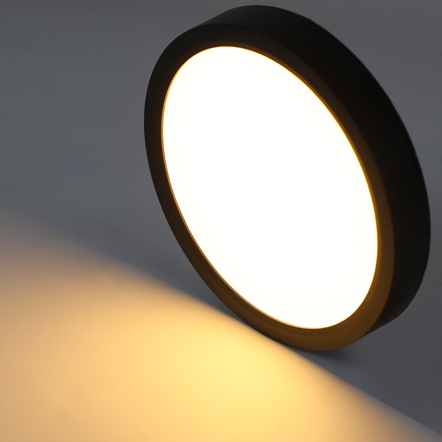 NETTLIFE Lámpara de Techo LED Blanco Frío 15 W Negro Diámetro 22 cm Lámpara Redonda Plana IP44 Lámpara Impermeable Lámpara de para Baño - 8