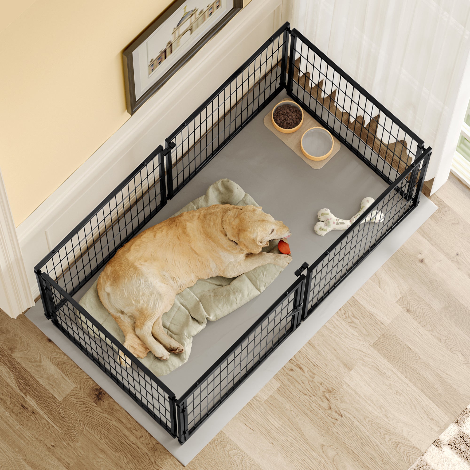 Basics Modulare Moradia para Cão 160x80x80 cm, Flexibler Hunde-Käfig mit Sicherheitsdec... - 3