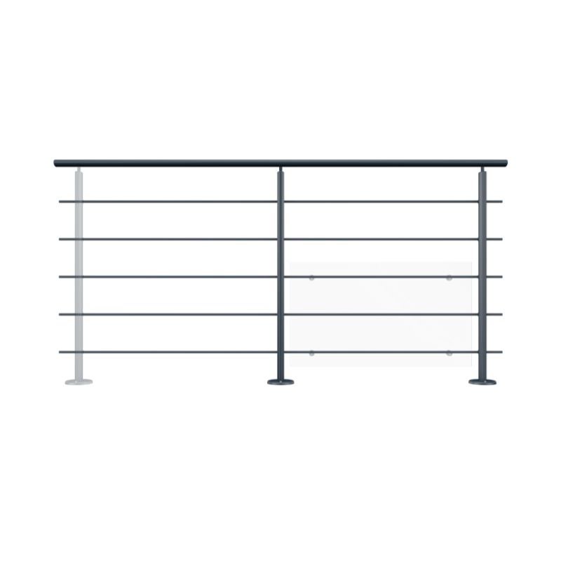 Kit garde-corps aluminium gris anthracite 2m pose à plat, Prestio KORDO - 5