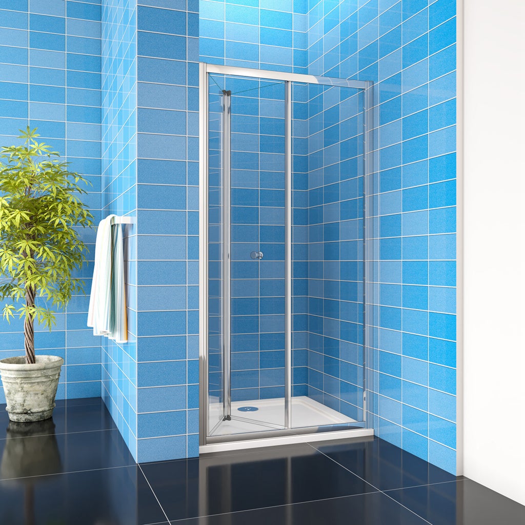 185 cm Box Doccia per Nicchia Porta a Soffietto Vetro Temperato 5 mm Trasparente Profili Cromati Lucidi 76 cm - 2