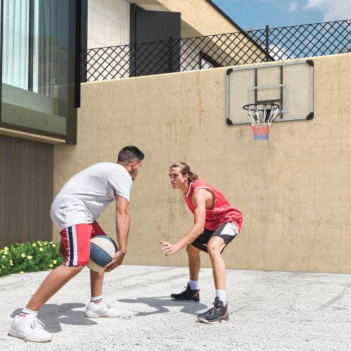 Panier De Basketball Mural SPORTNOW – Intérieur/Extérieur, Arceau Dunk Avec Ressort, 110x90x70 Cm