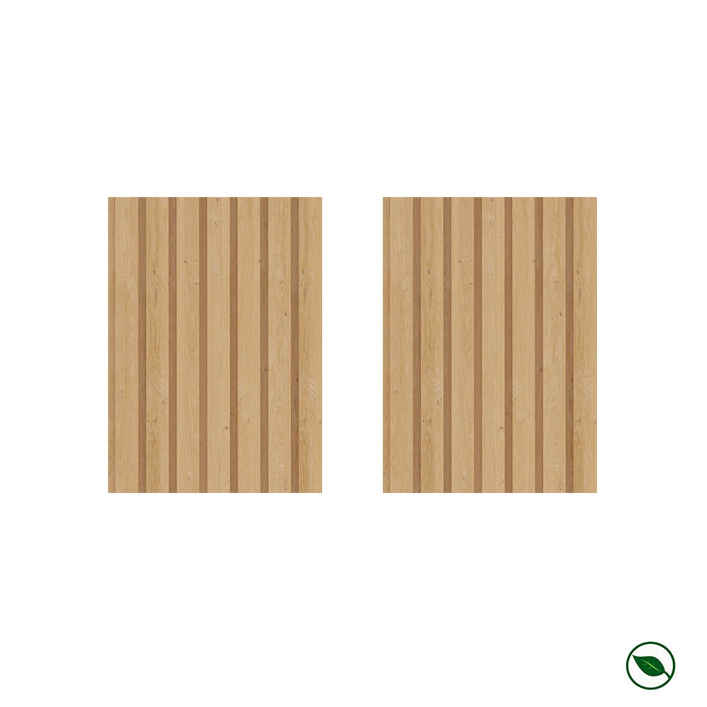 Lot de 2 demi-Panneaux mural décoratif lamelles MDF chêne clair 1250 x 287 x 20 mm-0,72 M2 PEFC 70% - 4