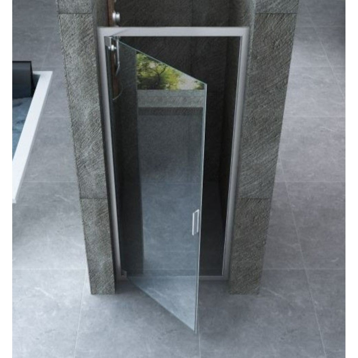 Porta Anta Doccia Per Nicchia - Apertura A Saloon, Cristallo Temperato 6mm, EasyClean Anticalcare - Foto 7