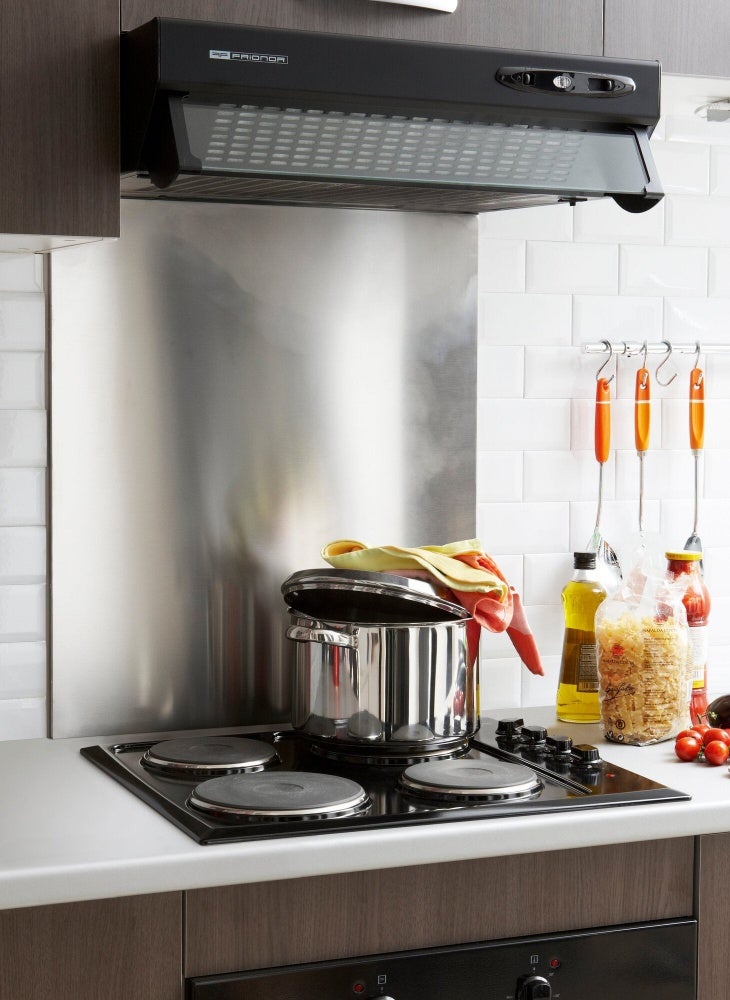 Protector antisalpicaduras para campana extractora de acero inoxidable antihuellas, 60 x 70 cm - 2