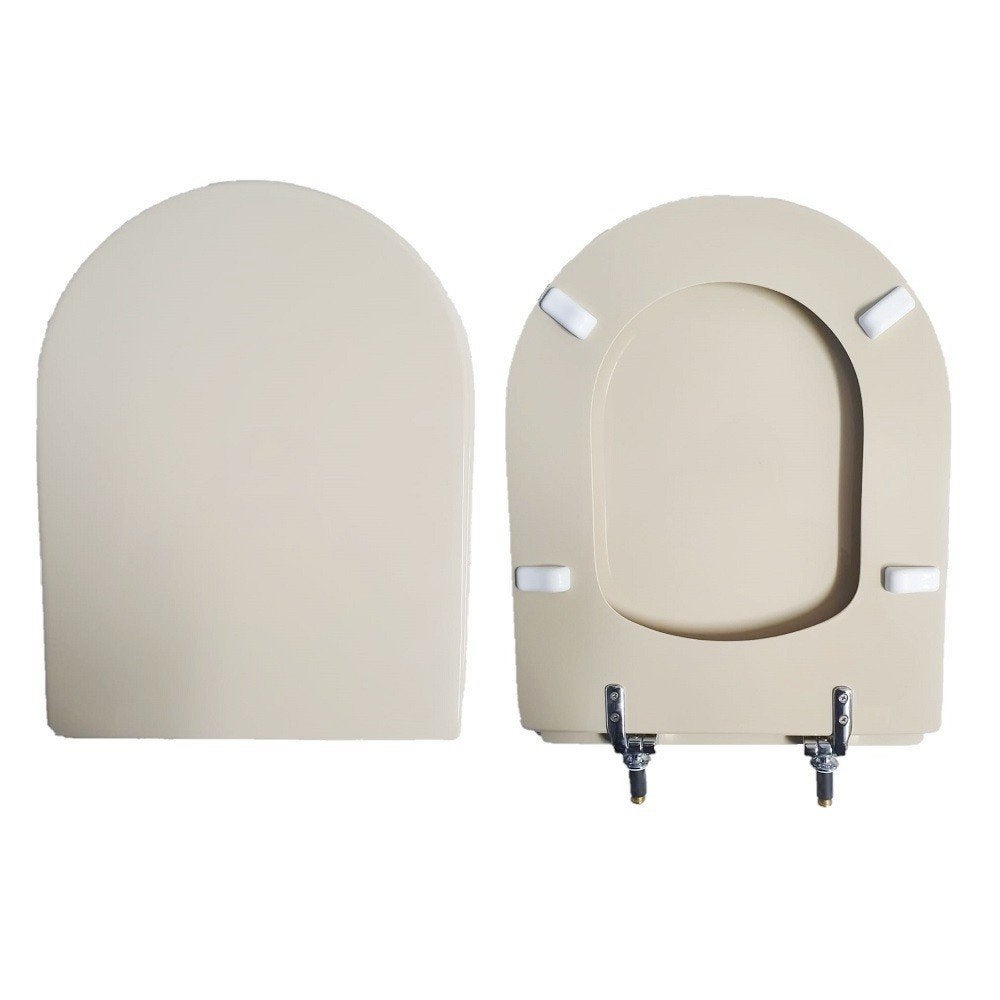 ERCOs WC-Sitz CLODIA Für Dolomite Keramik – Weiß, Thermogeformt Mit Holz-Kern & Verchromten Scharnieren