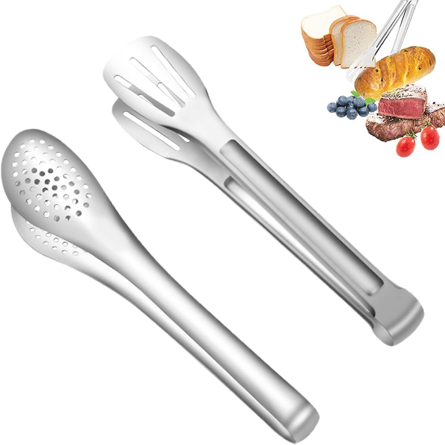 Lot De 6 Pinces De Service En Acier Inoxydable - Longueur 12,7 Cm, Idéales Pour Buffet, Apéritif Et Cuisine - 8