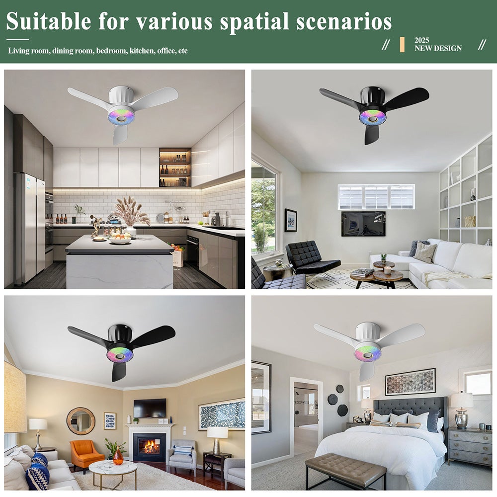 Ventilatore Da Soffitto Con Luce LED A Cristallo - 36W, Telecomando, 6 Velocità, Timer, Silenzioso, Per Camera Da Letto E Soggiorno