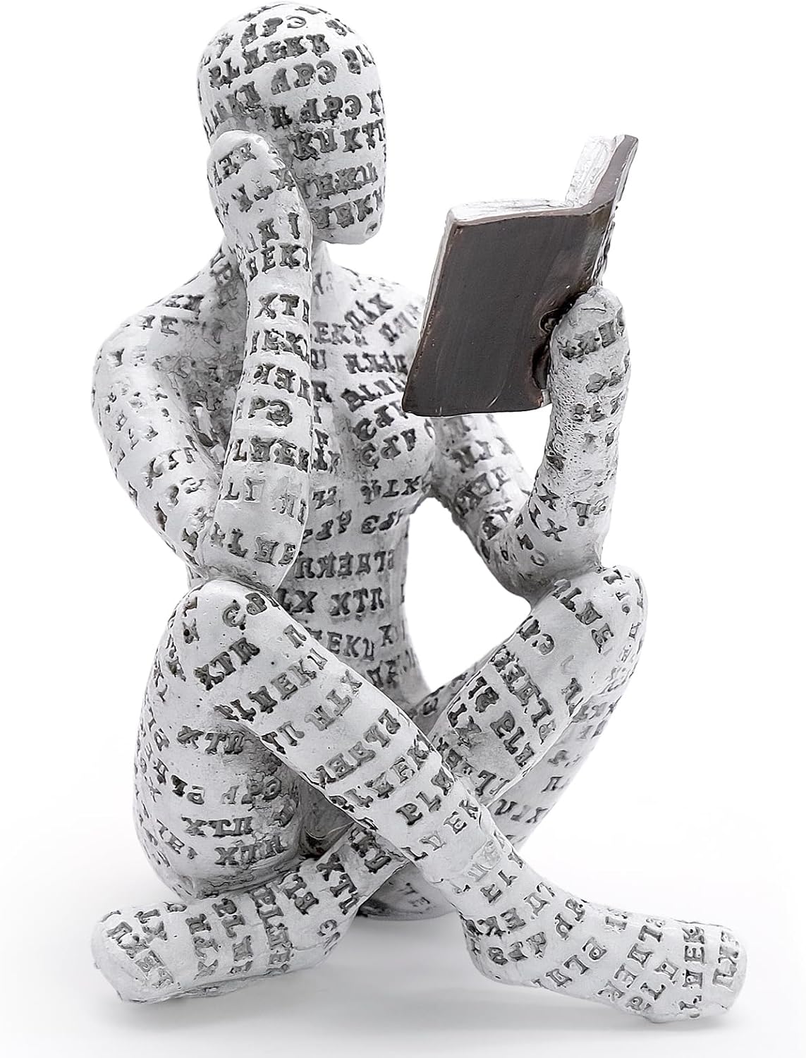 Statua Kobieta Czytająca Figurka Nowoczesna z Żywicy Statuetka Dekoracja Półka na Książki Biblioteka - Literacki Prezent dla Czytelników Ornament