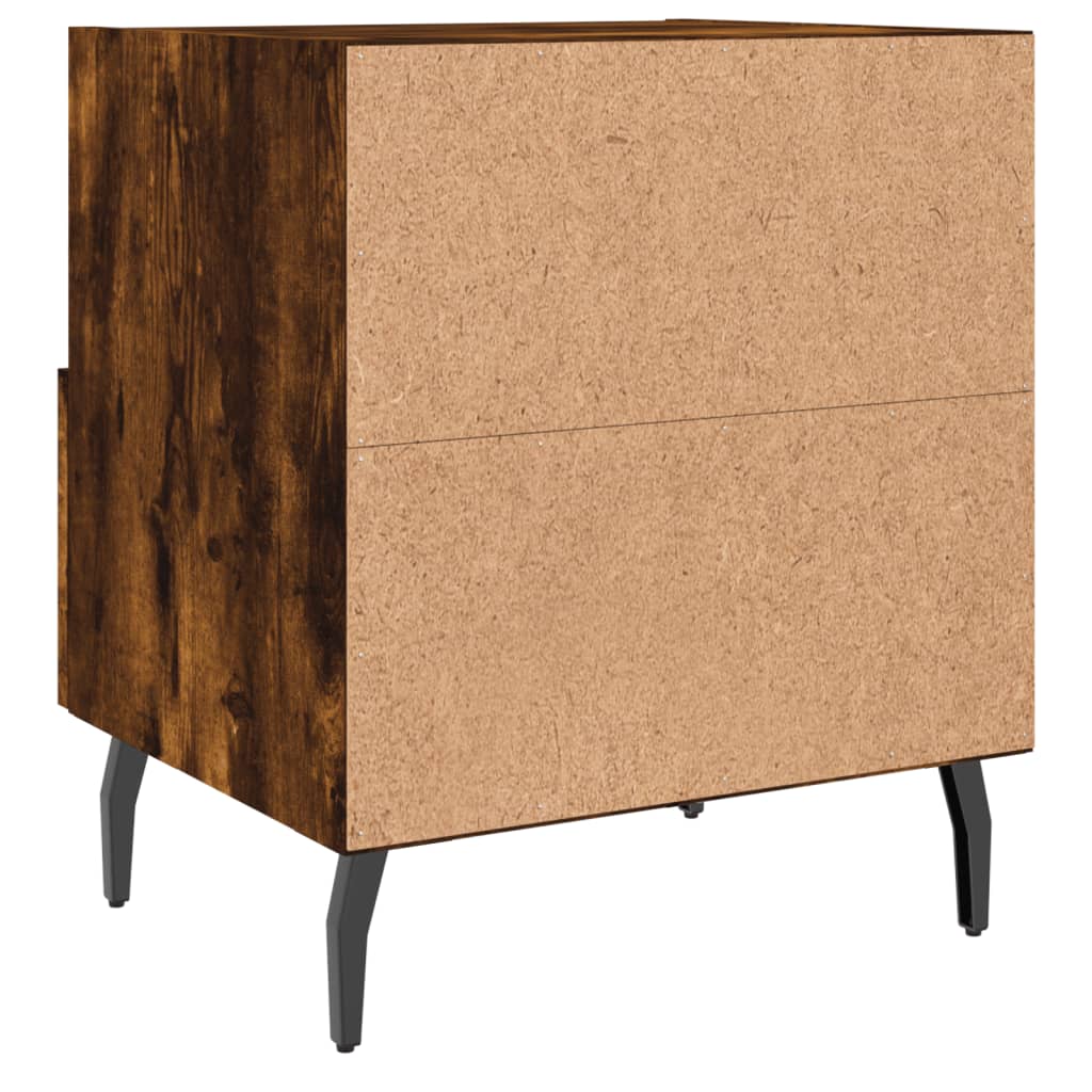 Maison Exclusive - Tables de chevet 2pcs chêne fumé 40x35x47,5cm bois d’ingénierie - 9