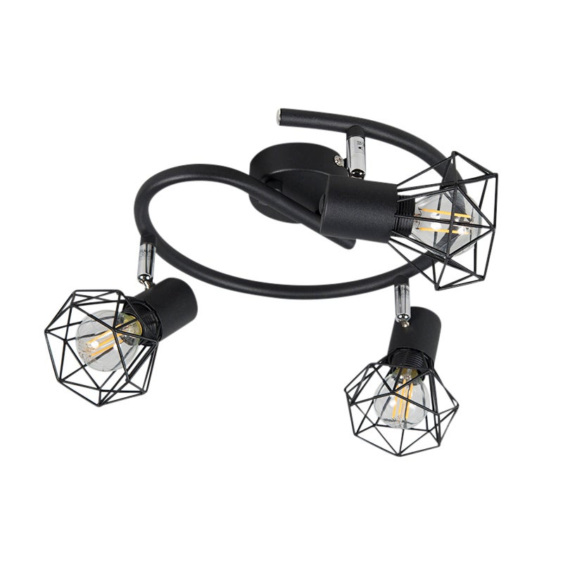 Spot Art Déco noir orientable 3 lumières - Mosh - 7