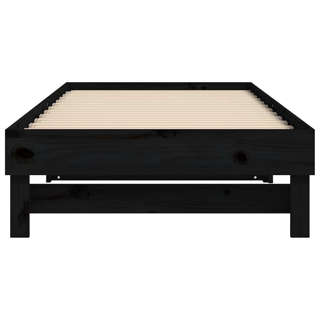 vidaXL Lit coulissant sans matelas noir 2x(80x200)cm - 8