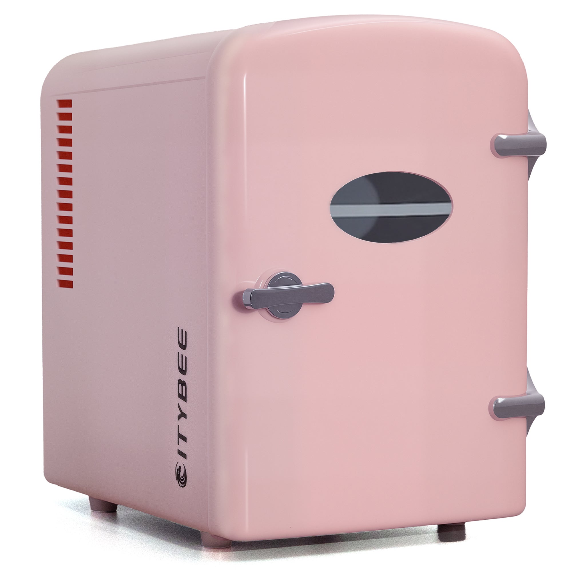 NETTLIFE Mini lodówka 4L mała lodówka 12V 230V idealna do samochodu, sypialni, kempingu, biura i podróży (różowa)