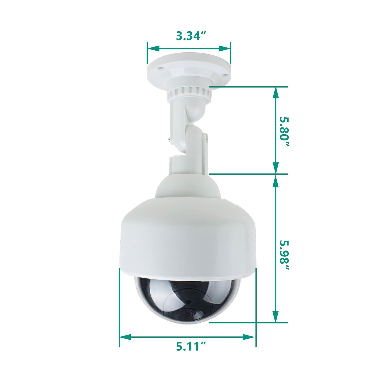 Caméra Factice Speed Dome Avec Lumière Clignotante - Étanché Intérieur Extérieur Support 360°