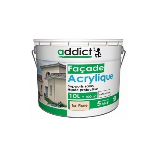Peinture Façade Addict Résine Pliolite Ton Pierre 2.5L, Haute Adhérence