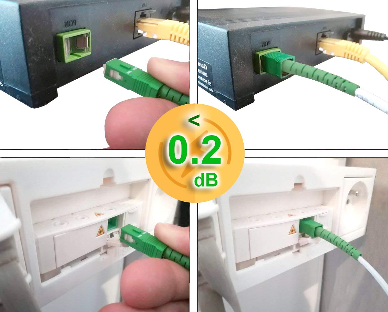 Elfcam – 7 m Câble Fibre Optique Monomode Simplex SC-APC à SC-APC – Blindé – Blanc – Compatible Orange SFR Bouygues - 6