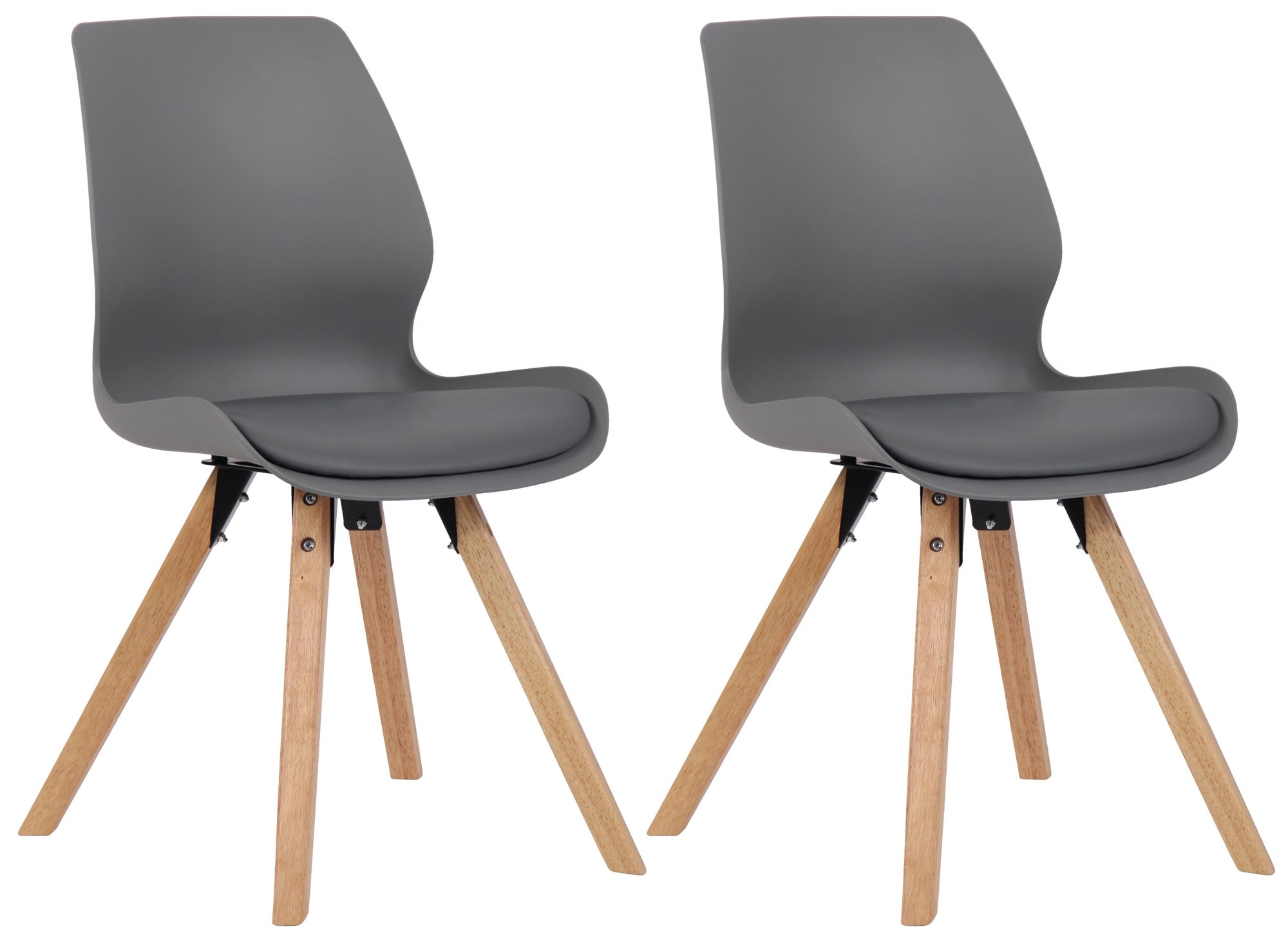 Lot de 2 chaises de salle à manger Luna Gris|Plastique | Leroy Merlin