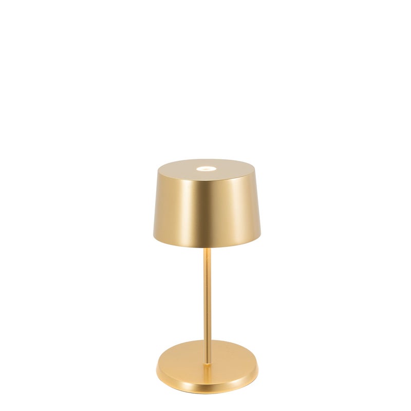 Фото - Настільна лампа Zafferano Lampa stołowa LED Olivia Pro mini, żółte złoto, ładowalna i ściemnialna - 2200-2700-3000K, 9 godzin przy maksymaln