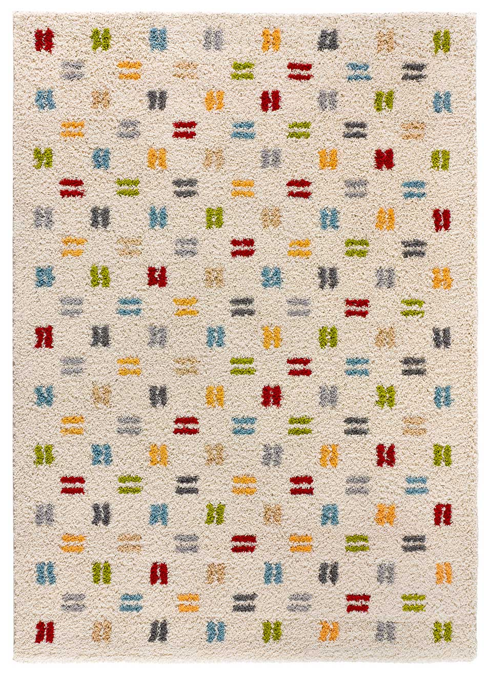 Tapis intérieur multicolore rectangulaire l.80 x L.150 cm BREMEN shaggy géométrique - ATTICGO - 2
