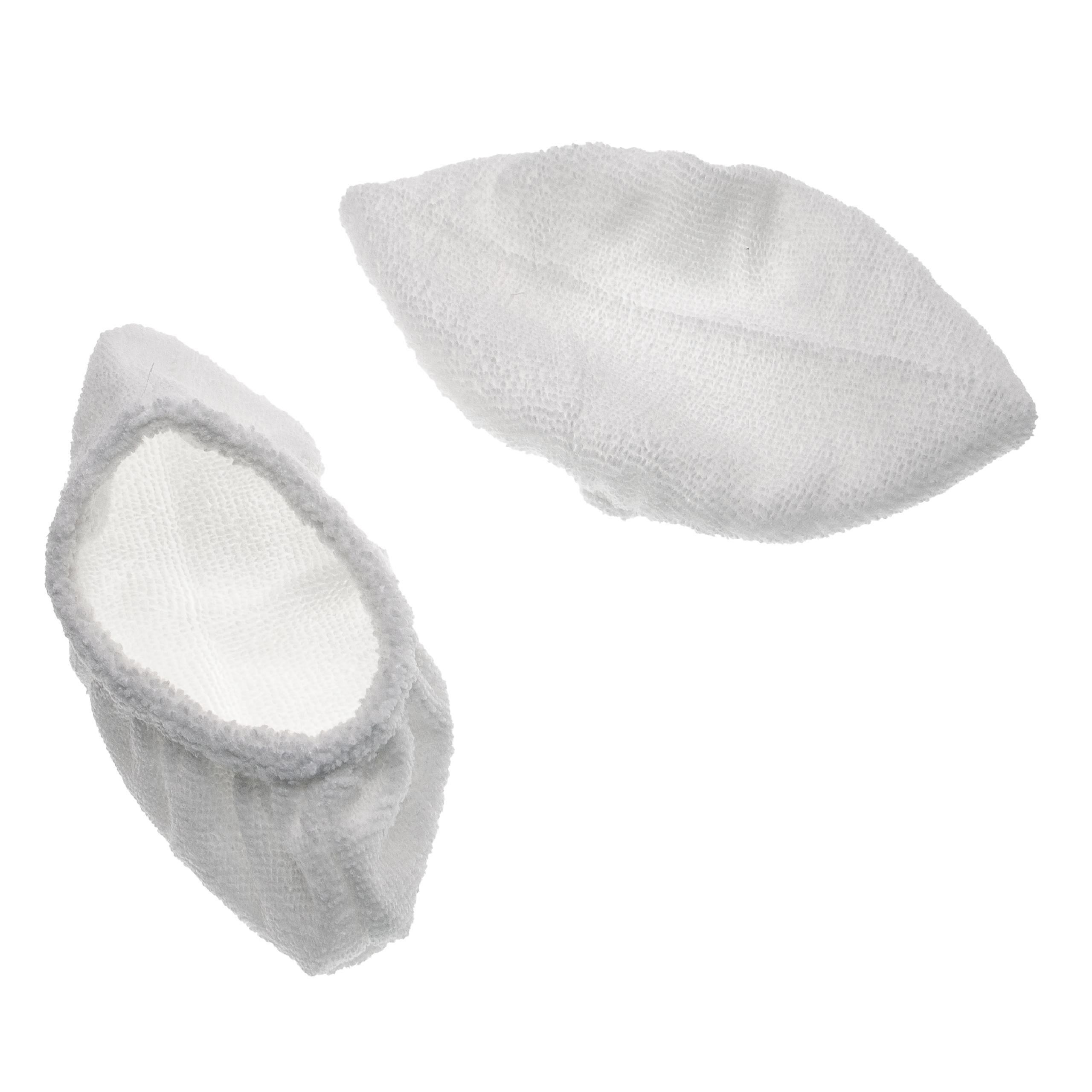 vhbw 2x Housses de rechange compatible avec Kärcher SC 2.600 CB, SC 2.600 C, SC 2.500 C nettoyeur à vapeur - microfibre, blanc, rectangulaire - 2