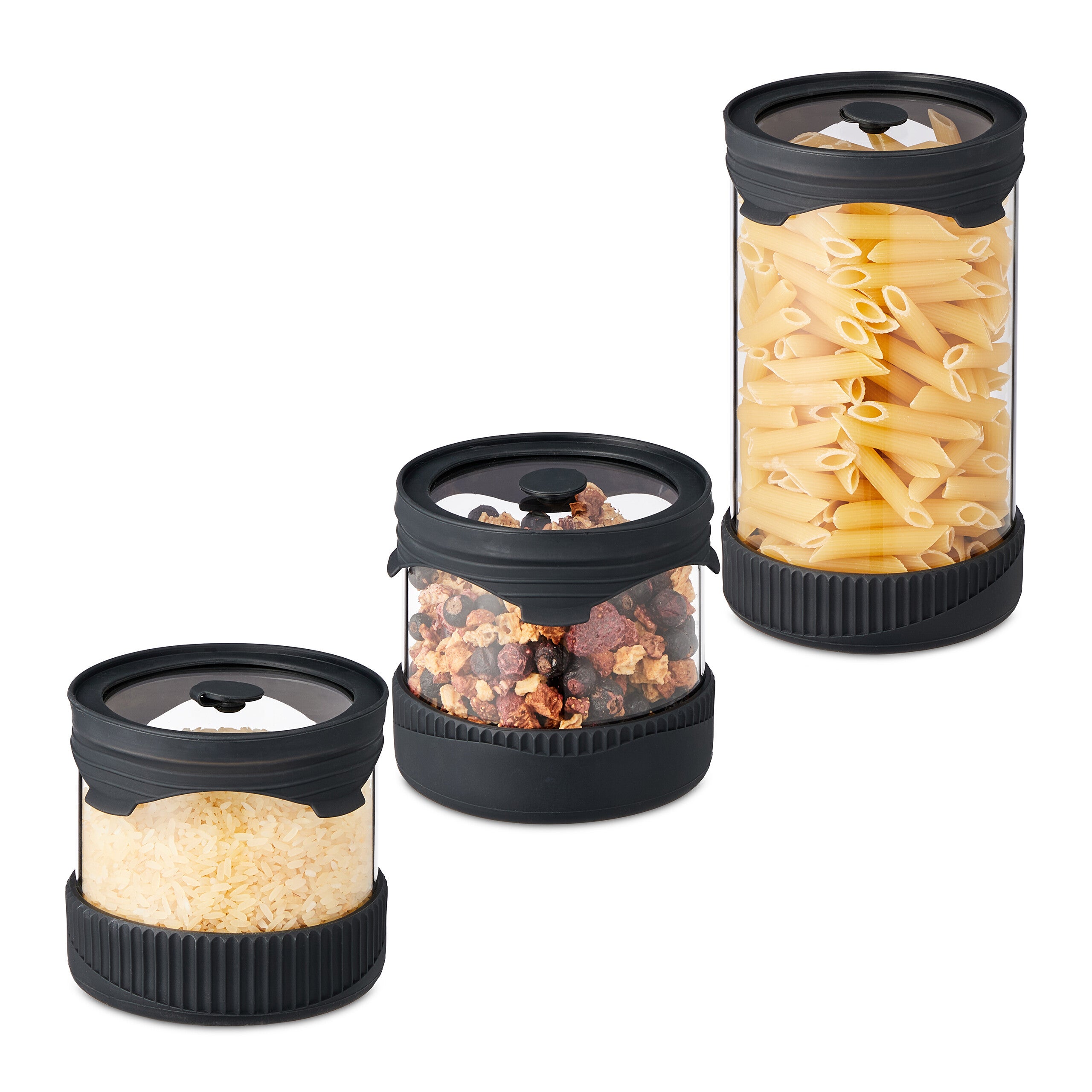 Lot De 4 Bocaux En Verre HEEKSE Pour Rangement Cuisine - Hermétiques, Empilables, Idéaux Pâtes, Café, Céréales - 2
