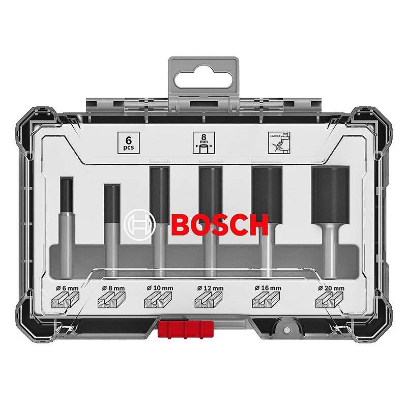 Zestaw frezów prostych Bosch 6 sztuk Węglik trwałość
