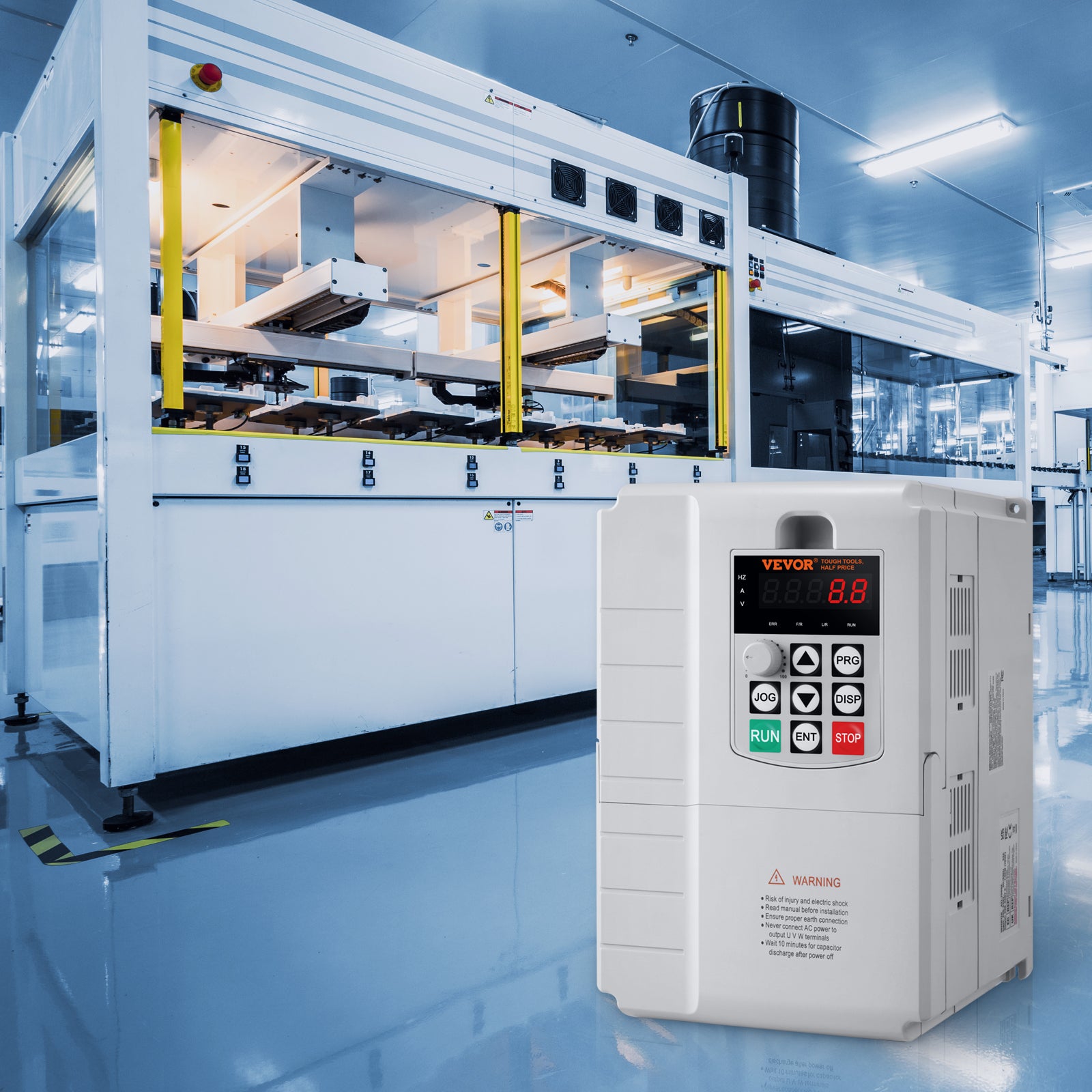 Variateur de Fréquence 7,5 kW, 10 CV 34A 0-400 Hz VFD, Entrée Monophasé, Sortie Triphasé, Contrôle Vitesse, Refroidissement Rapide VEVOR - 8
