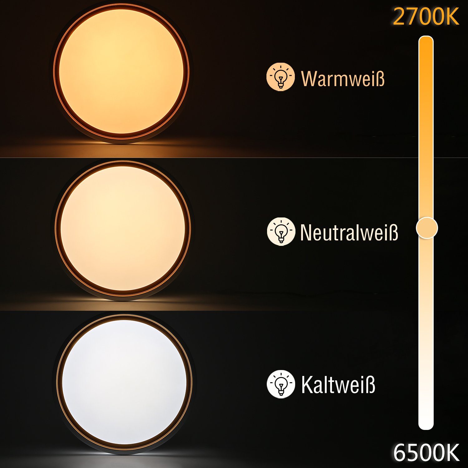Plafoniera Bluetooth Con Luce Dimmerabile E Altoparlante - 24W RGB - Design Moderno In Oro Champagne - Foto 4