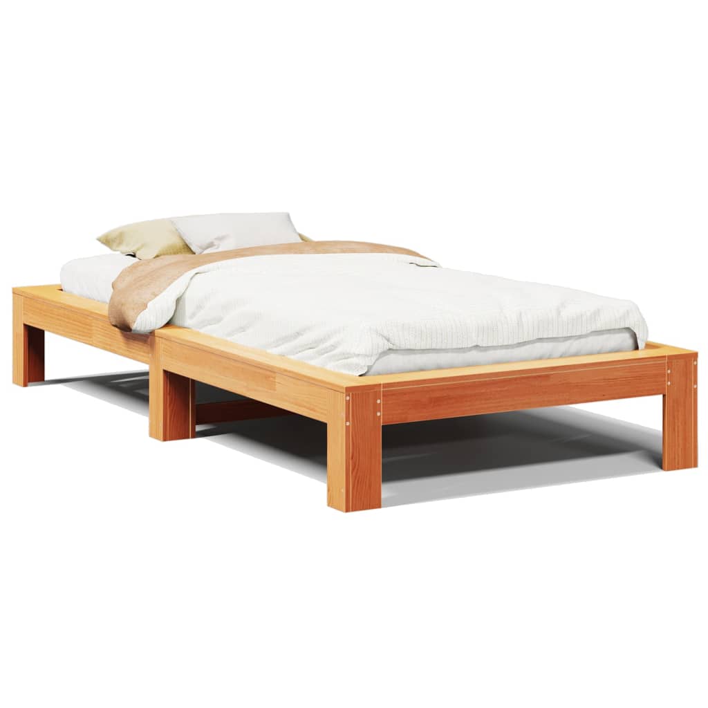 Łóżko Drewniane Rama Łóżka Sofa Brązowe Do Sypialni Pokoju 75x190 cm