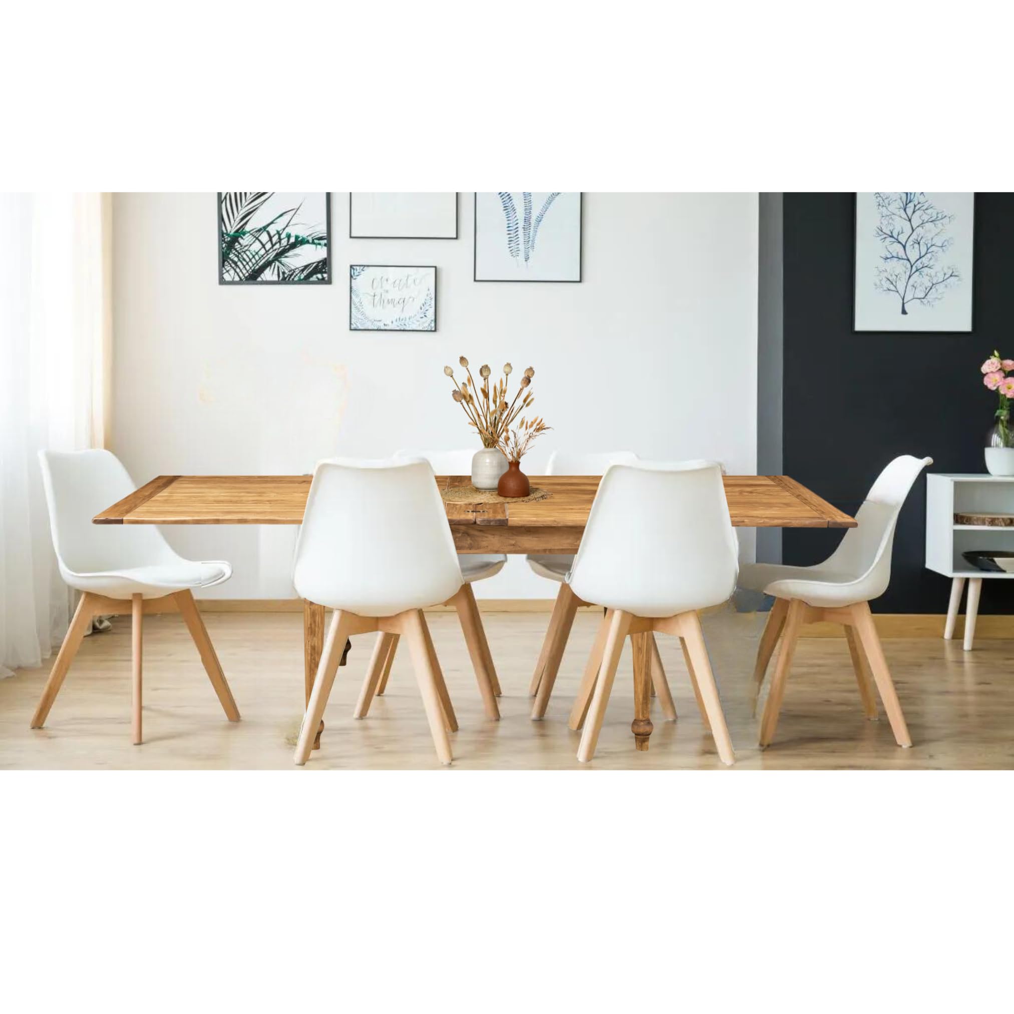 BISCOTTINI Table Extensible en Tilleul Massif - Table de Salle à Manger en Finition Antique - Table pour 4 Personnes pour Salon et Cuisine - 120x80 - 7