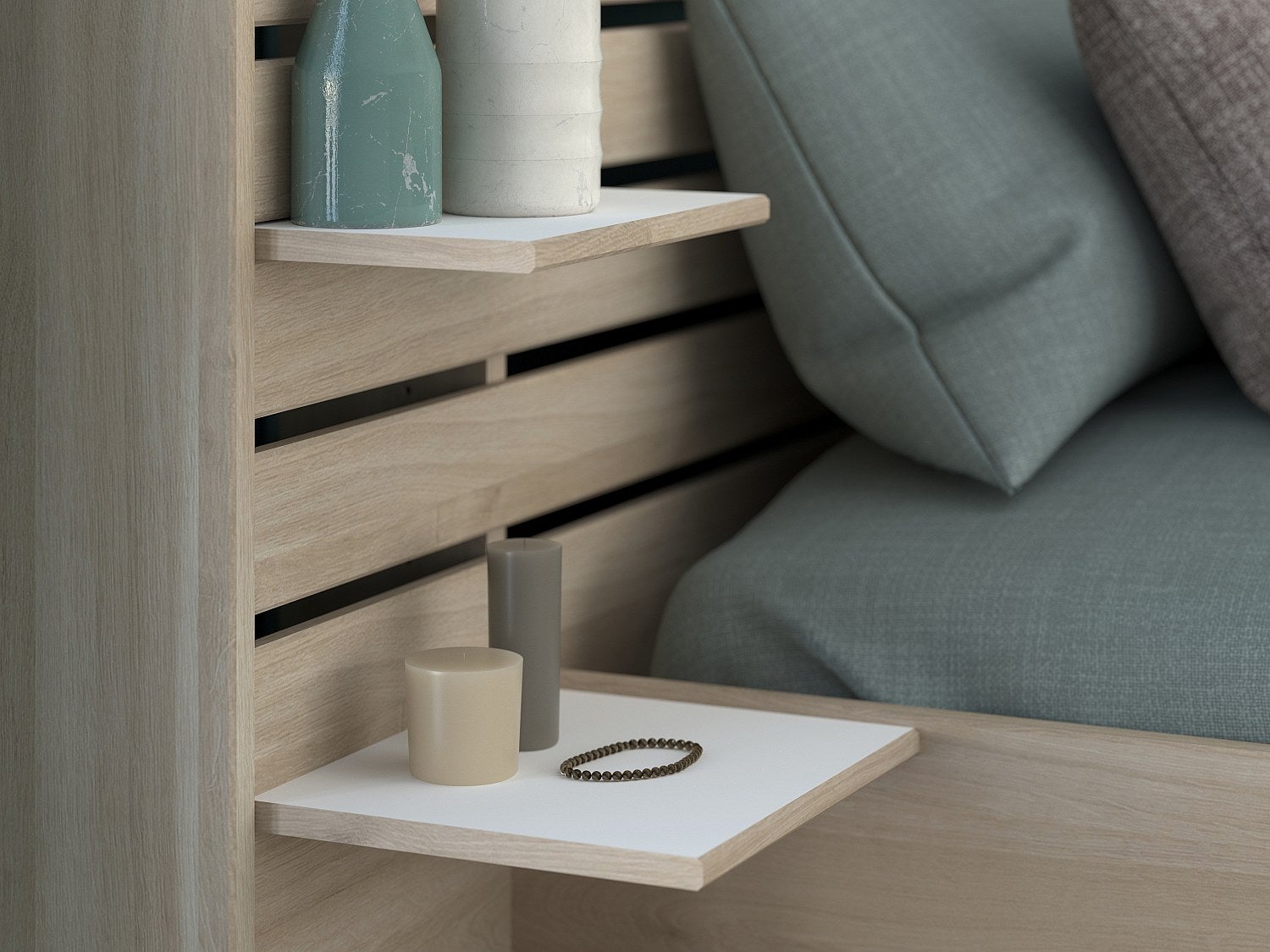 Lit avec tiroirs de rangement en option Palmyre-160 x 200 cm- - 7