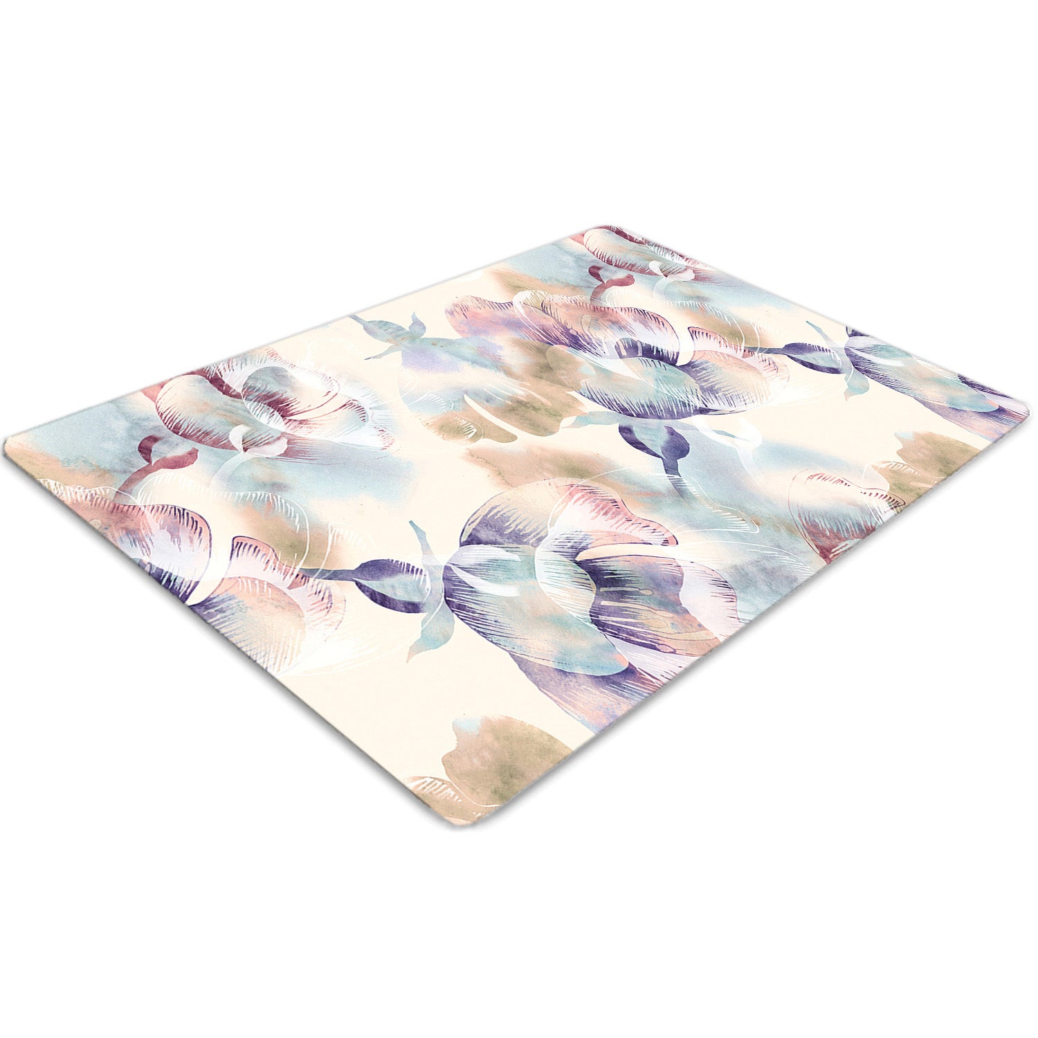 Mata winylowa pod krzesło, Wzór kwiatowy drewniane deski 100x70 cm – Tulup
