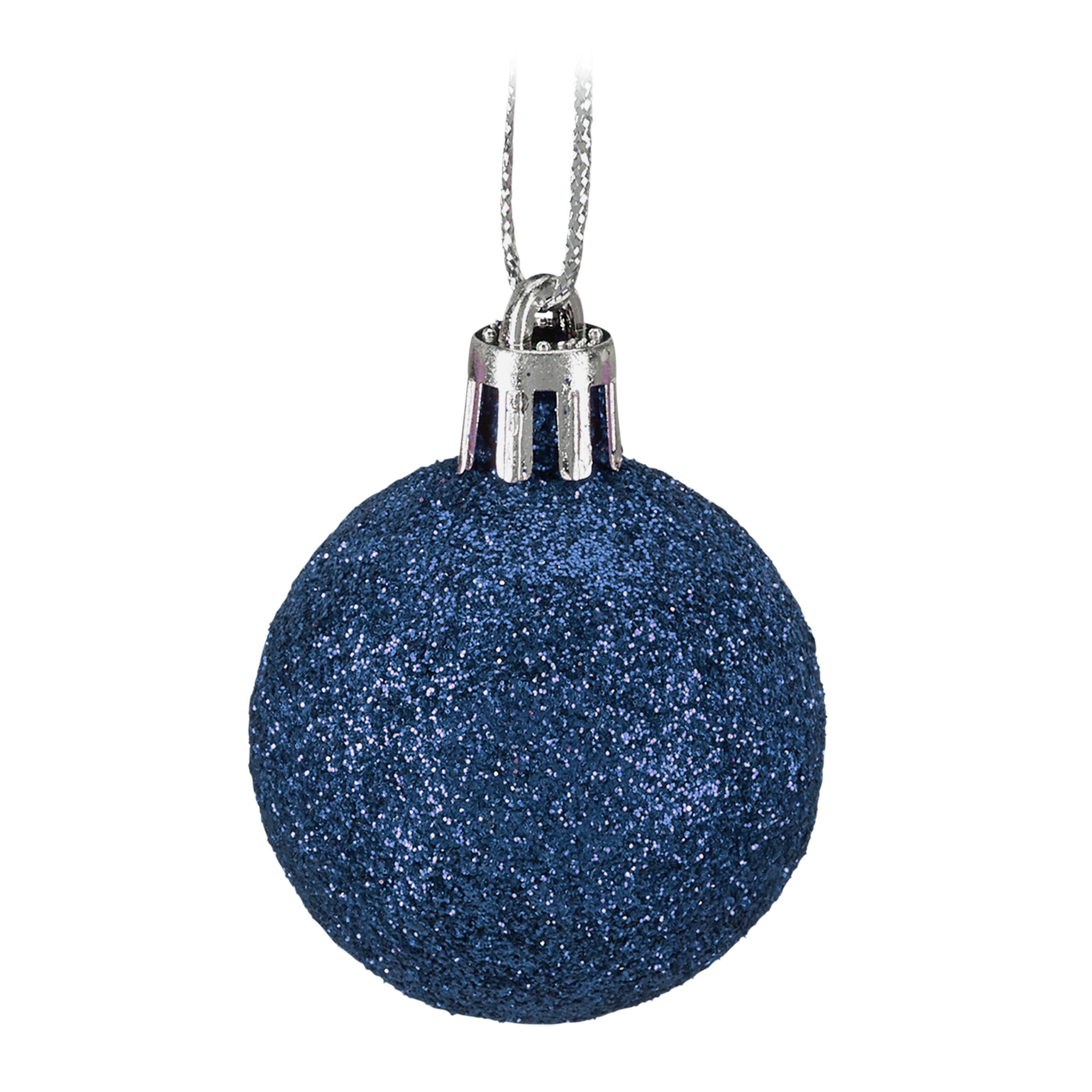 Palline di Natale, in Set da 50, Addobbi Natalizi, Opache, Lucide, Glitterate, ∅ 3,4 e 6 cm, Decorazioni, Blu, Relaxdays - 5