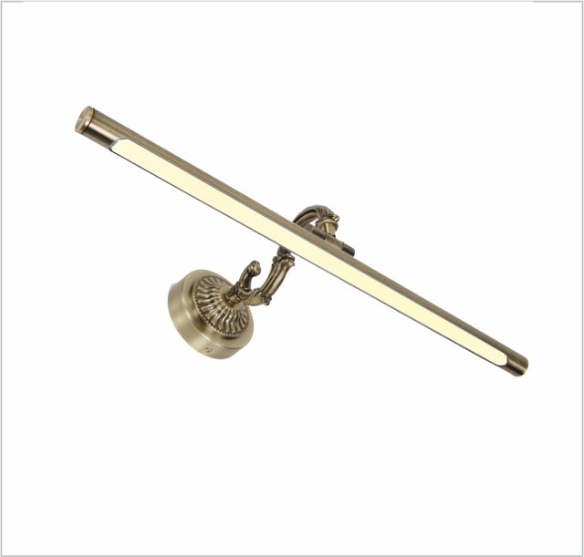 inkiet LED do oświetlania obrazów, luster, murali, 12W tradycyjny styl, ciepłe światło 3000K, antyczny brąz, przegubowe. 55cm