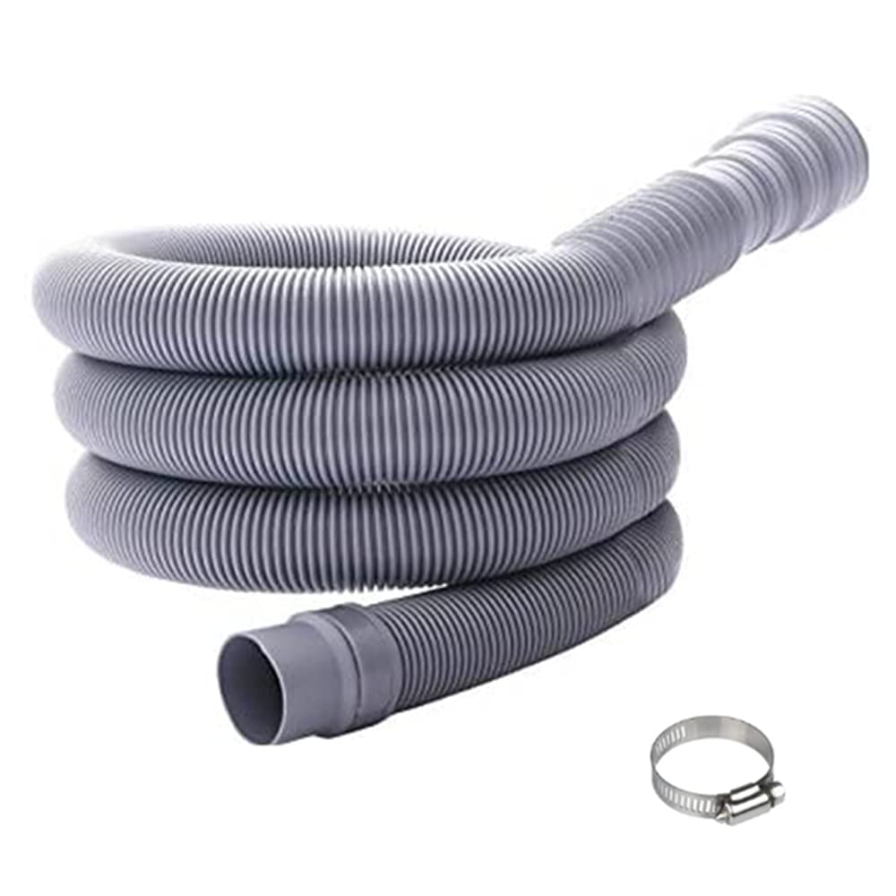 Tuyau Vidange Machine à Laver 2 M – Rallonge Évacuation PE Épais 18 Mm + Colliers Inox – Compatible Lave-linge, Lave-vaisselle, Climatisation
